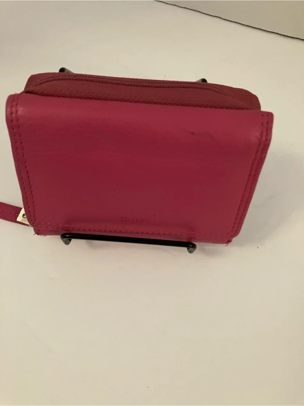 Rolfs Pink Vintage Leather Wallet with Zip Compartment
